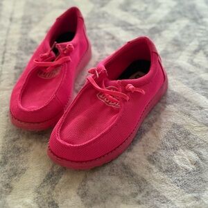 Hey Dude Women's Moccasins in Bright Pink